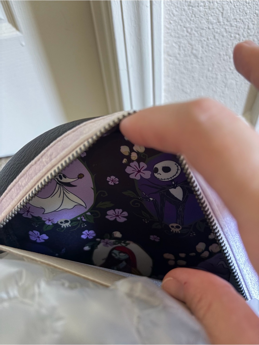 Loungefly Black The Nightmare Before Christmas Floral Mini Backpack - Picture 7 of 7